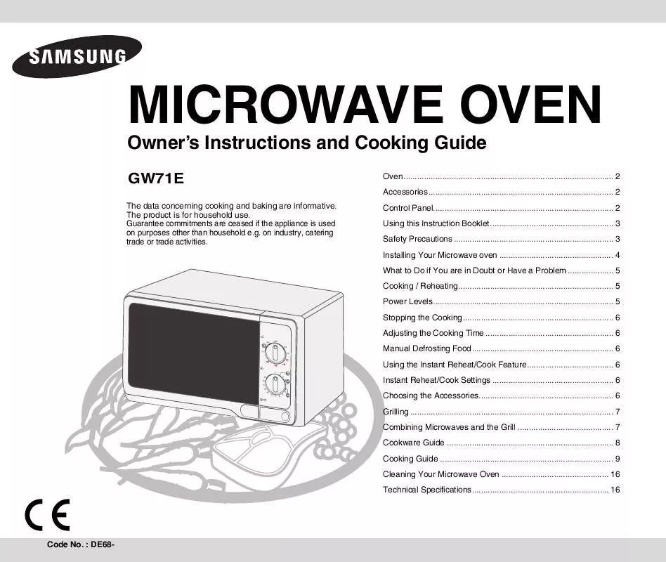 Mode d'emploi SAMSUNG GW71E