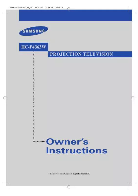 Mode d'emploi SAMSUNG HC-P4363W