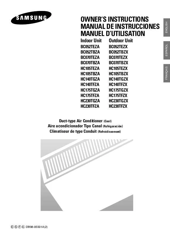 Mode d'emploi SAMSUNG HC175TGZA