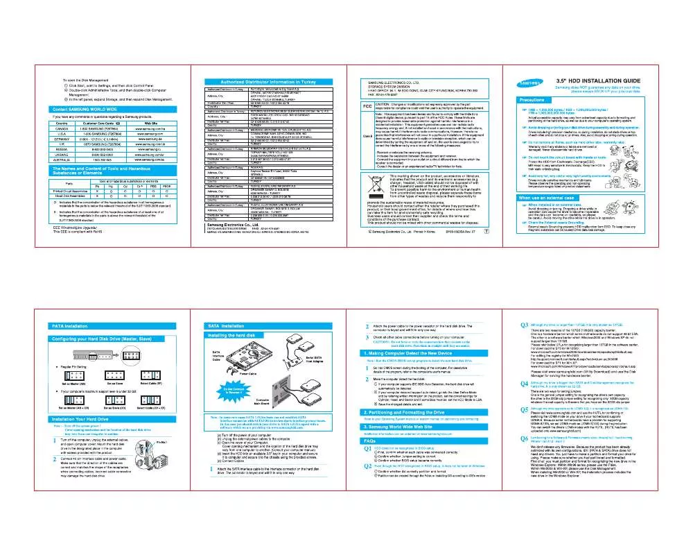 Mode d'emploi SAMSUNG HD204UI