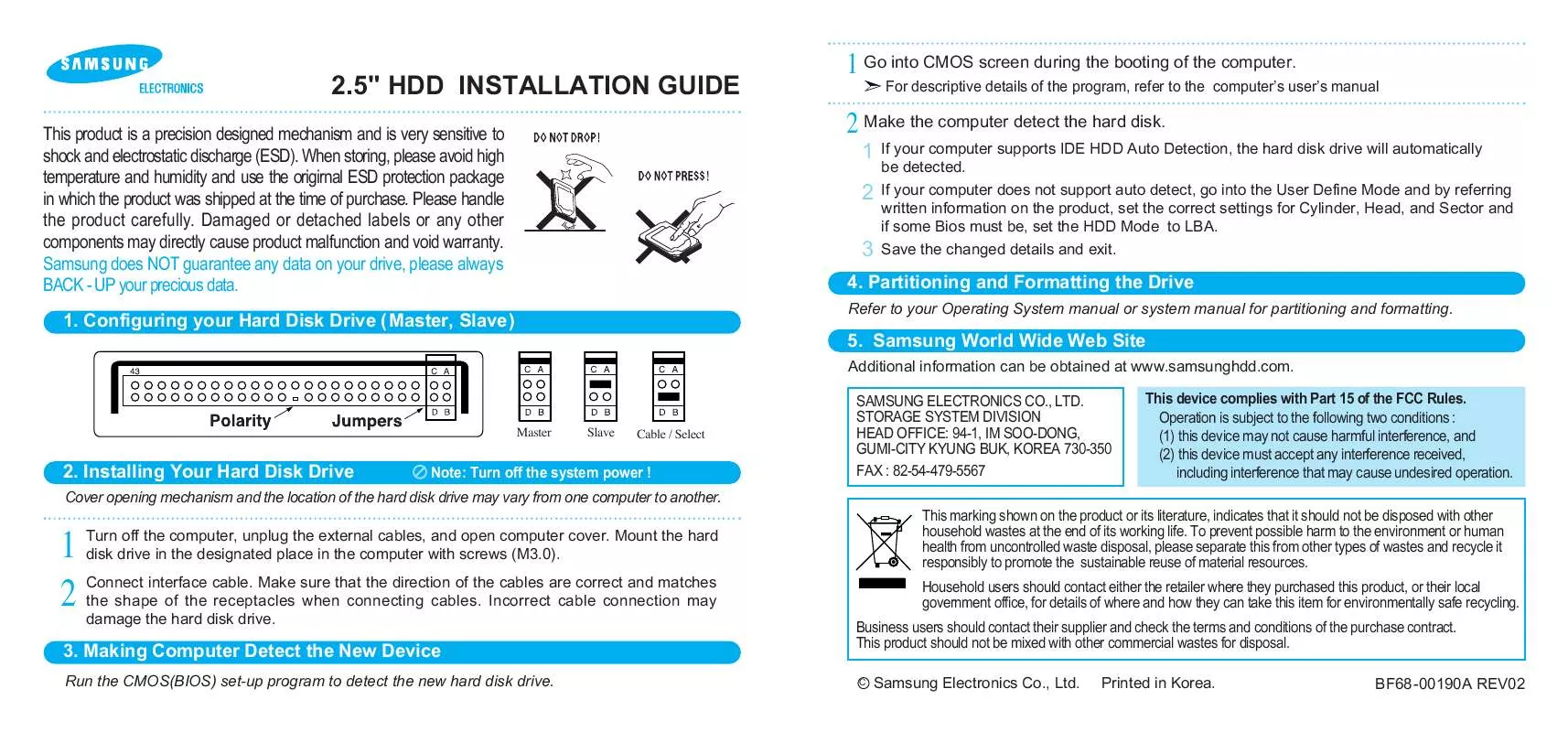 Mode d'emploi SAMSUNG HM060HC-BMS