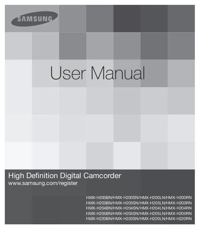 Mode d'emploi SAMSUNG HMX-H200BN