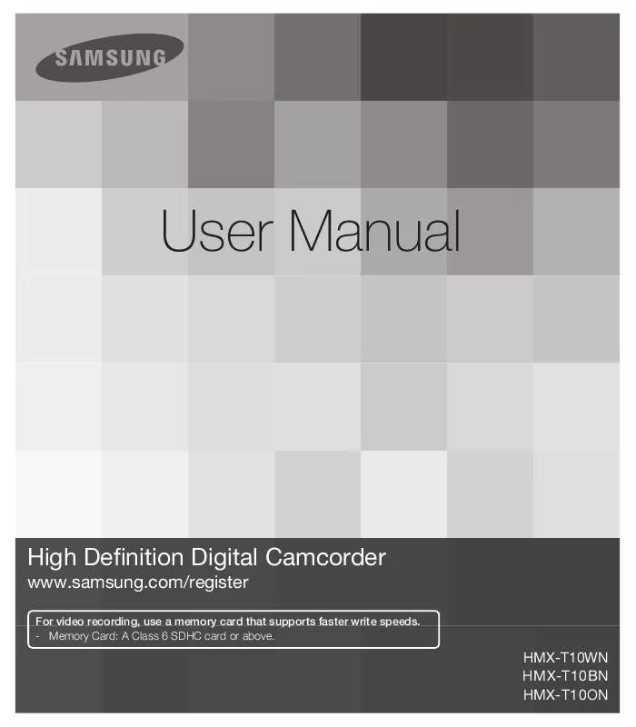 Mode d'emploi SAMSUNG HMX-T10BN