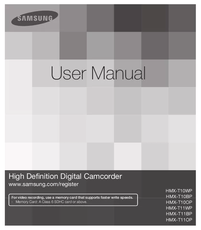 Mode d'emploi SAMSUNG HMX-T10OP