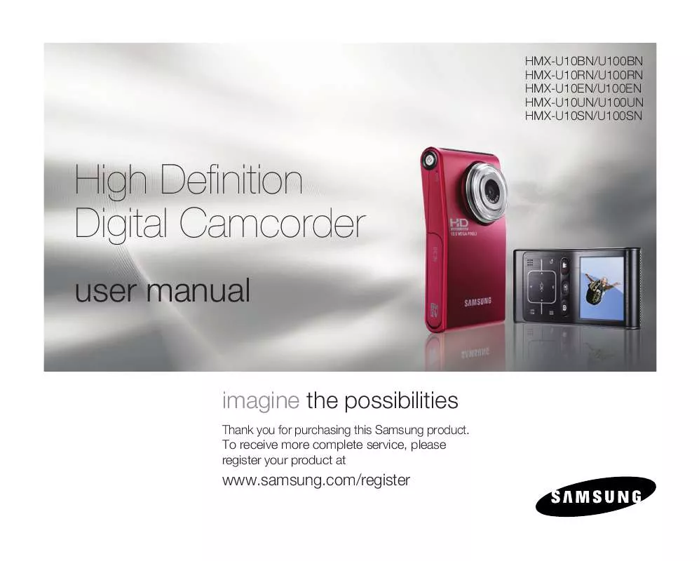 Mode d'emploi SAMSUNG HMX-U10RN RED