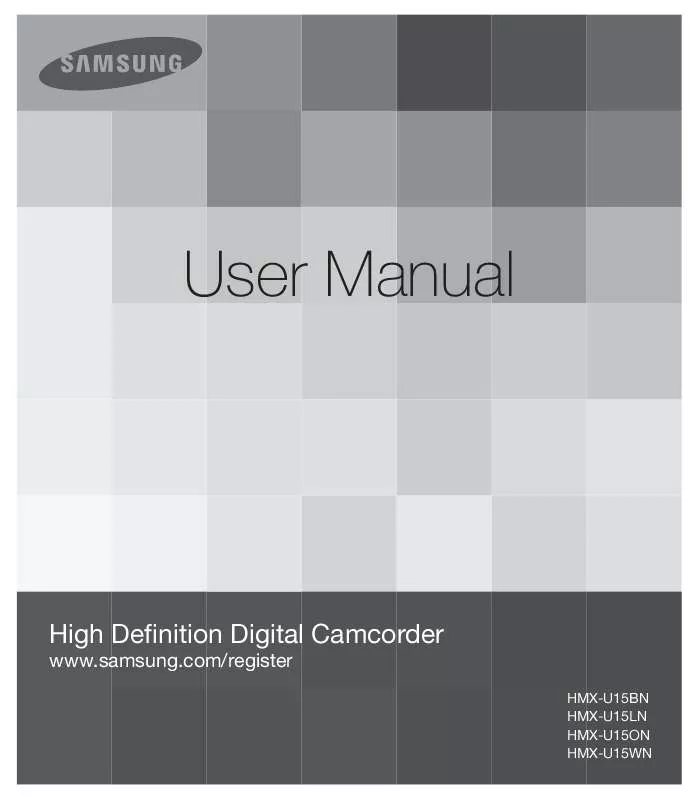 Mode d'emploi SAMSUNG HMX-U15BN