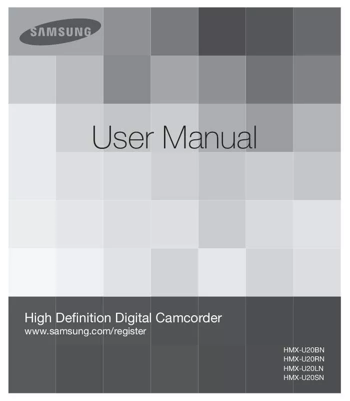 Mode d'emploi SAMSUNG HMX-U20BN