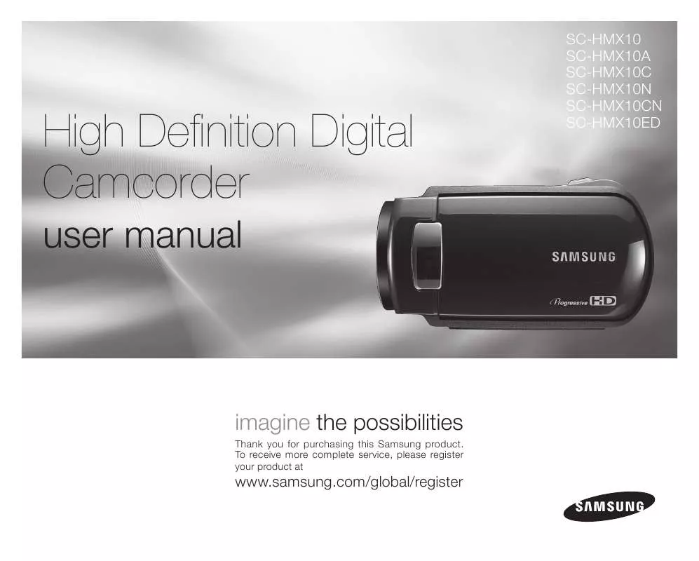 Mode d'emploi SAMSUNG HMX-10A