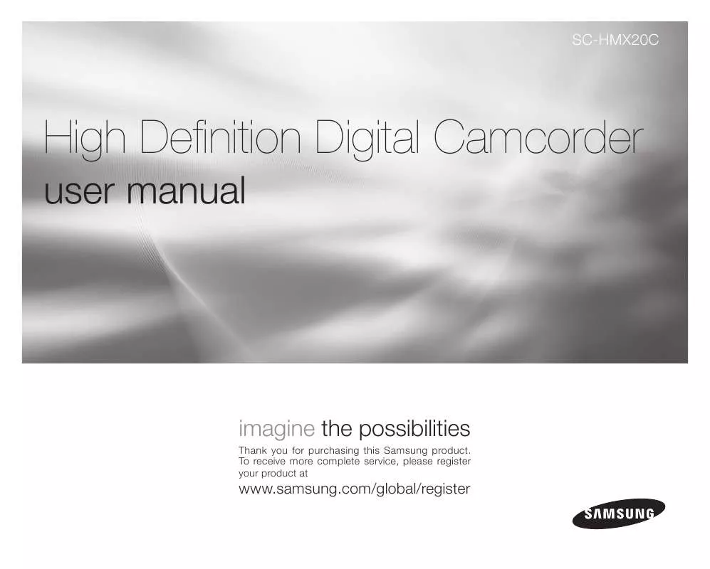 Mode d'emploi SAMSUNG HMX-20C