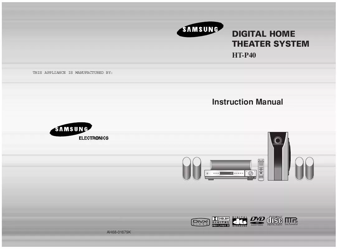 Mode d'emploi SAMSUNG HP-P40