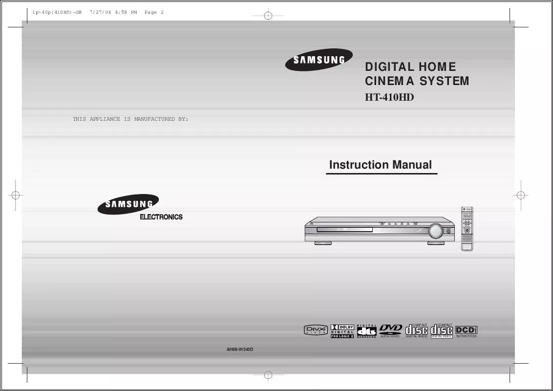 Mode d'emploi SAMSUNG HT-410