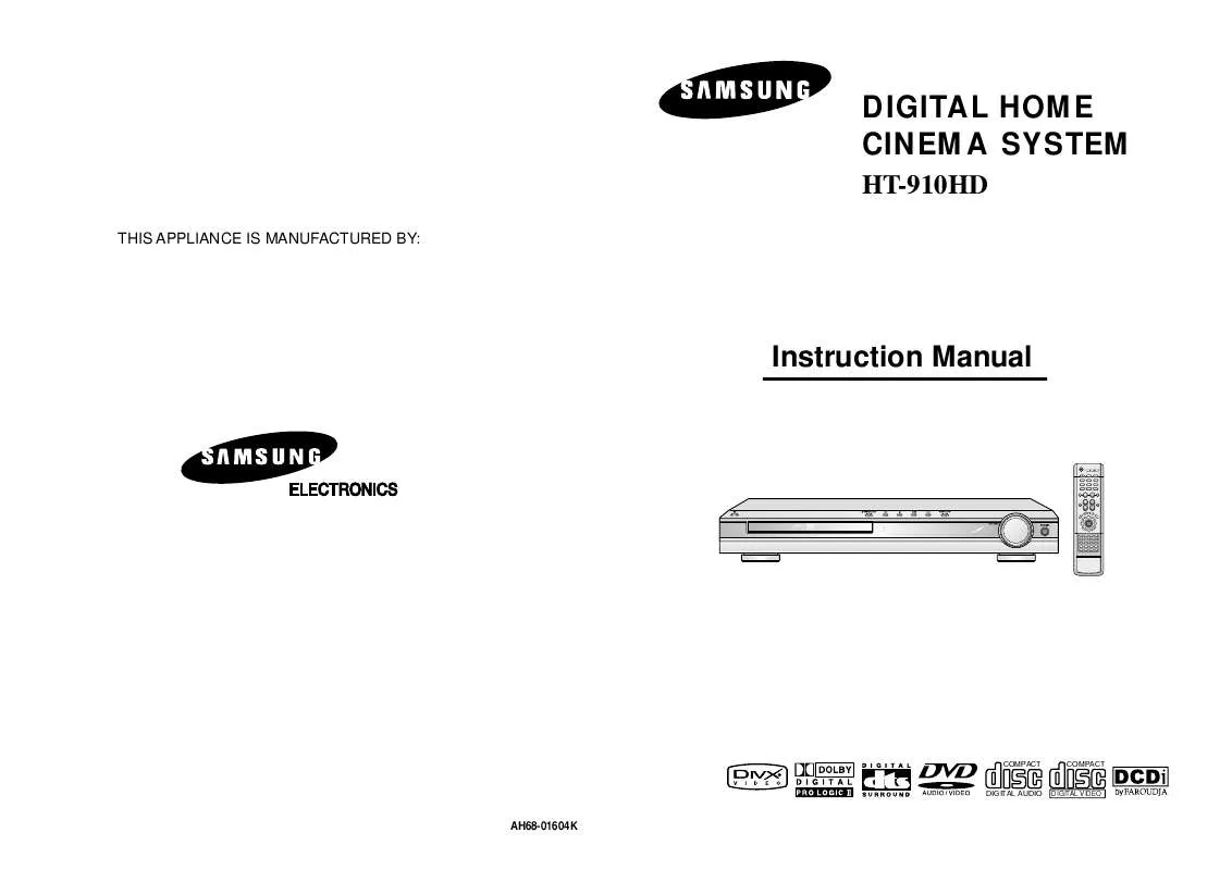 Mode d'emploi SAMSUNG HT-910