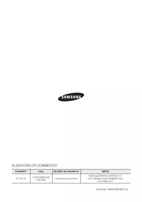 Mode d'emploi SAMSUNG HT-BD2T/XAA