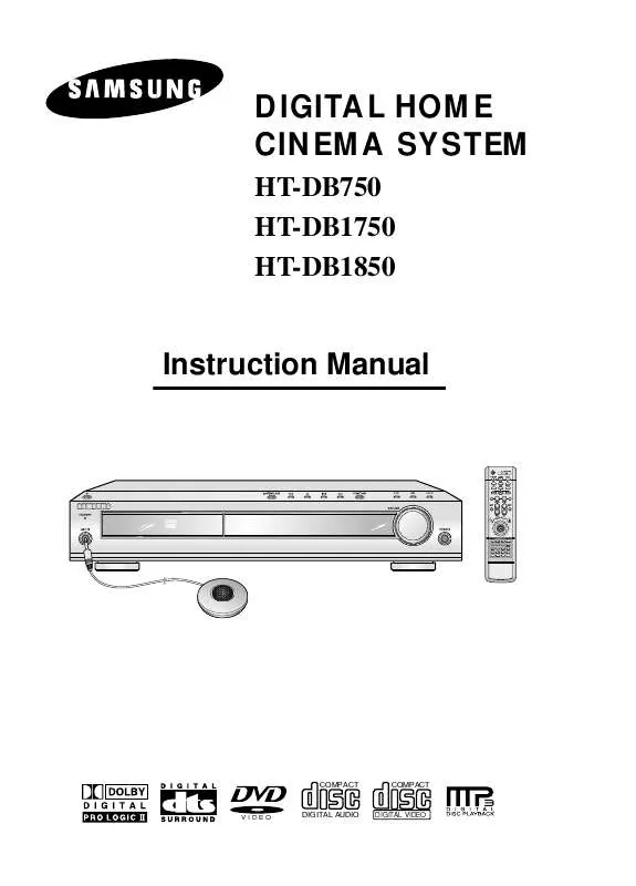 Mode d'emploi SAMSUNG HT-DB1750