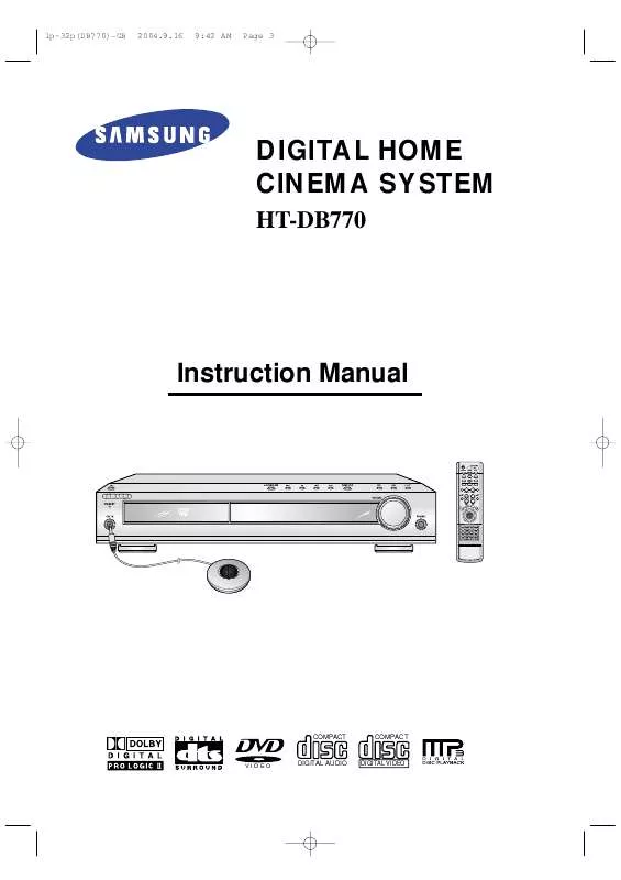 Mode d'emploi SAMSUNG HT-DB770