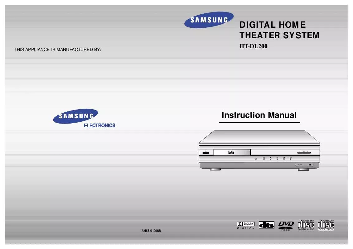 Mode d'emploi SAMSUNG HT-DL200