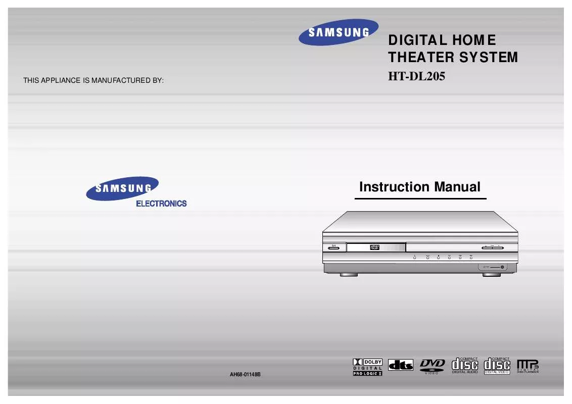 Mode d'emploi SAMSUNG HT-DL205