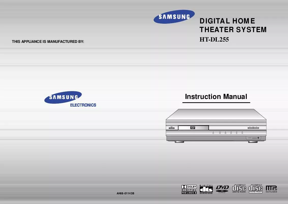 Mode d'emploi SAMSUNG HT-DL255