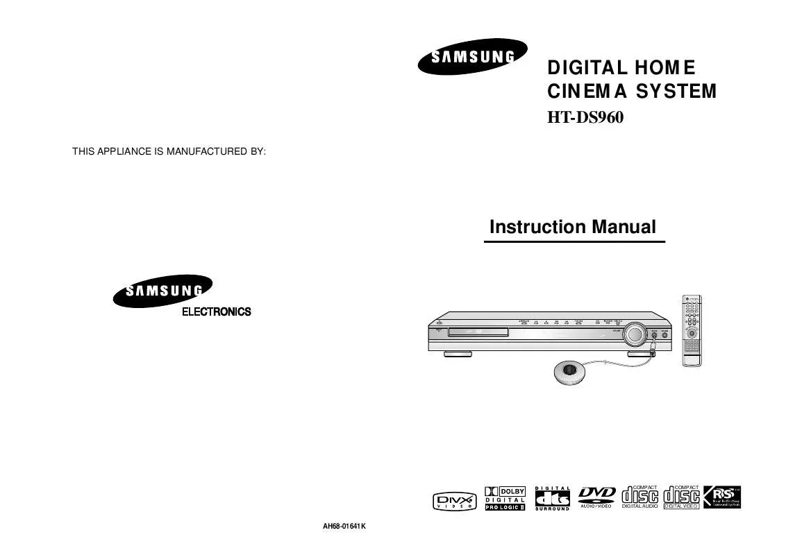 Mode d'emploi SAMSUNG HT-DS960