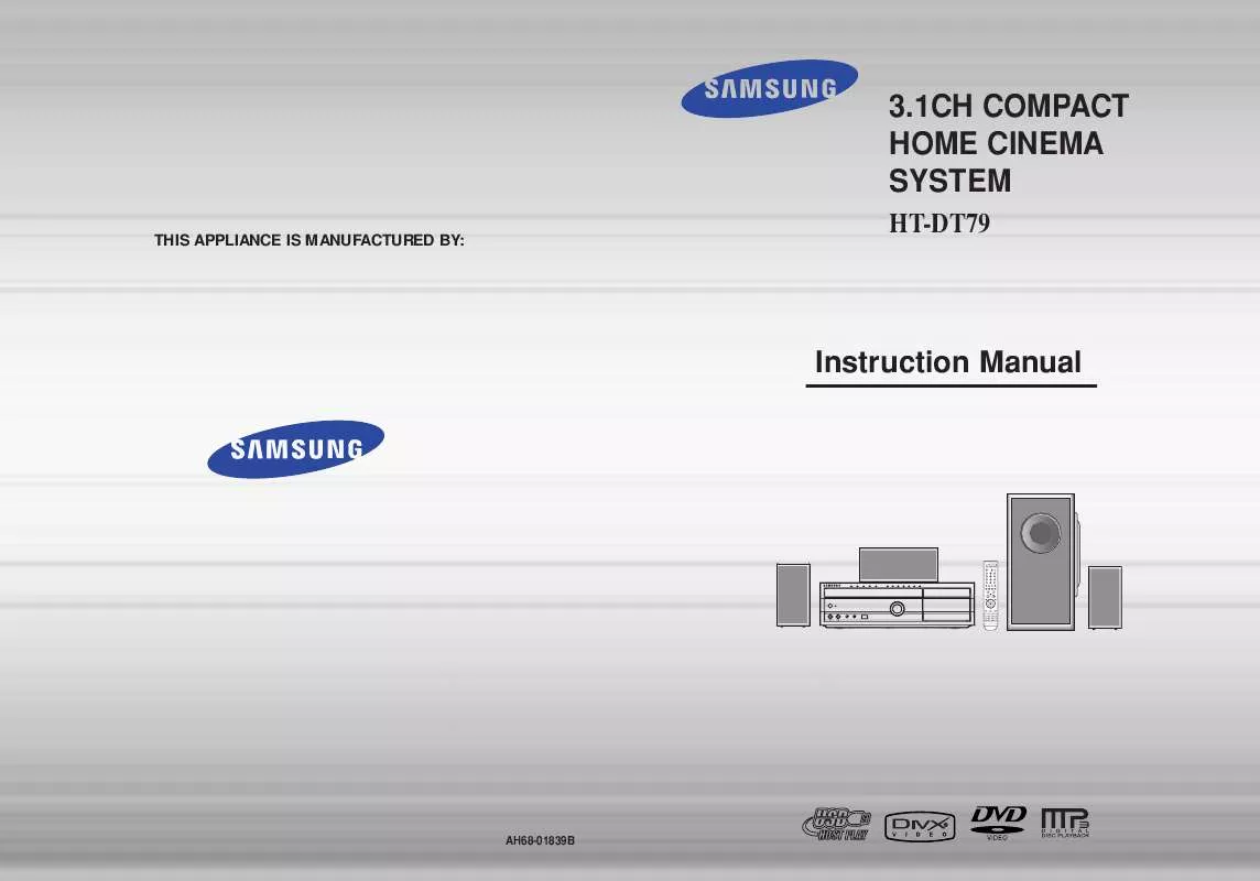 Mode d'emploi SAMSUNG HT-DT79