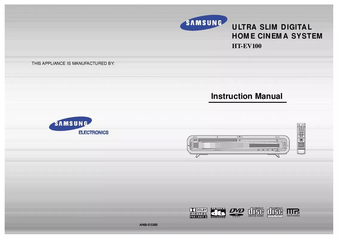 Mode d'emploi SAMSUNG HT-EV100