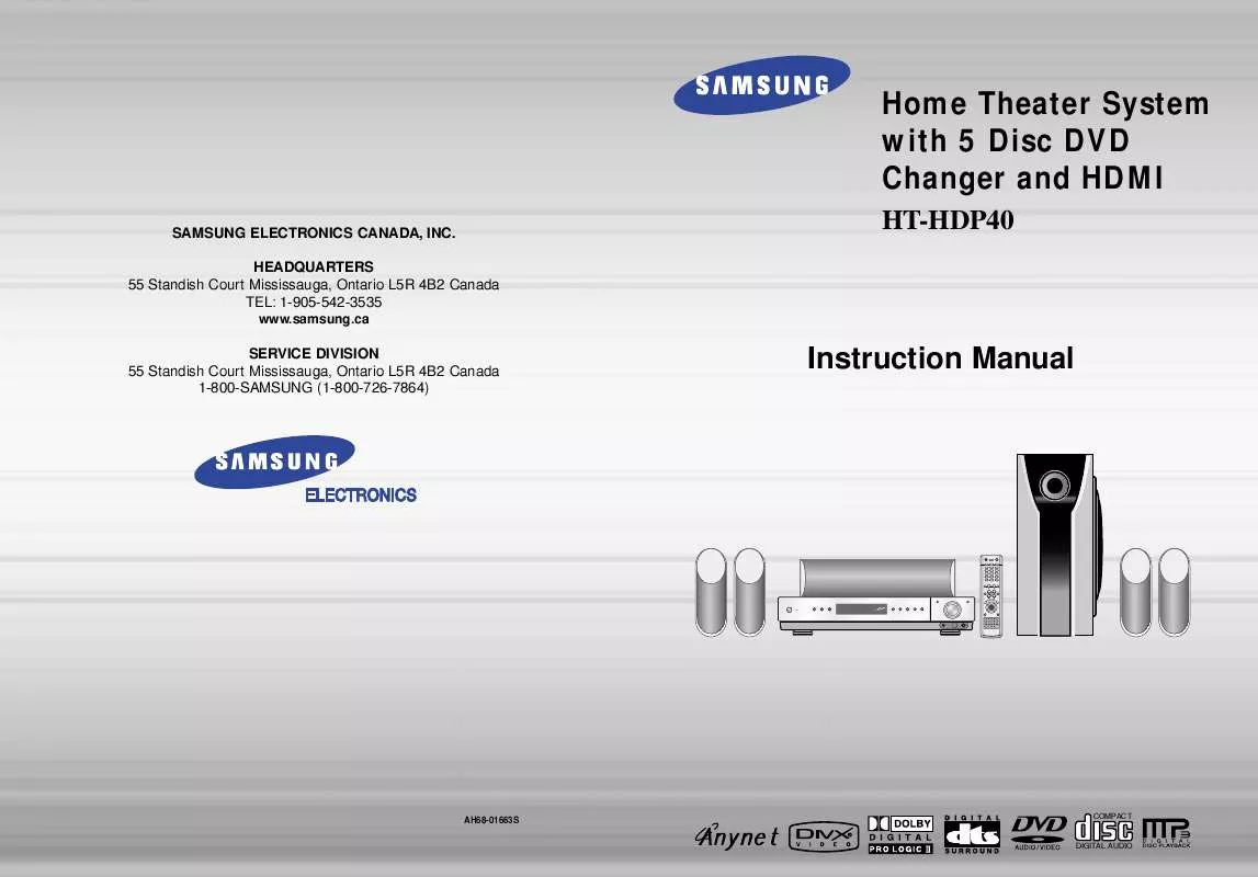 Mode d'emploi SAMSUNG HT-HDP40