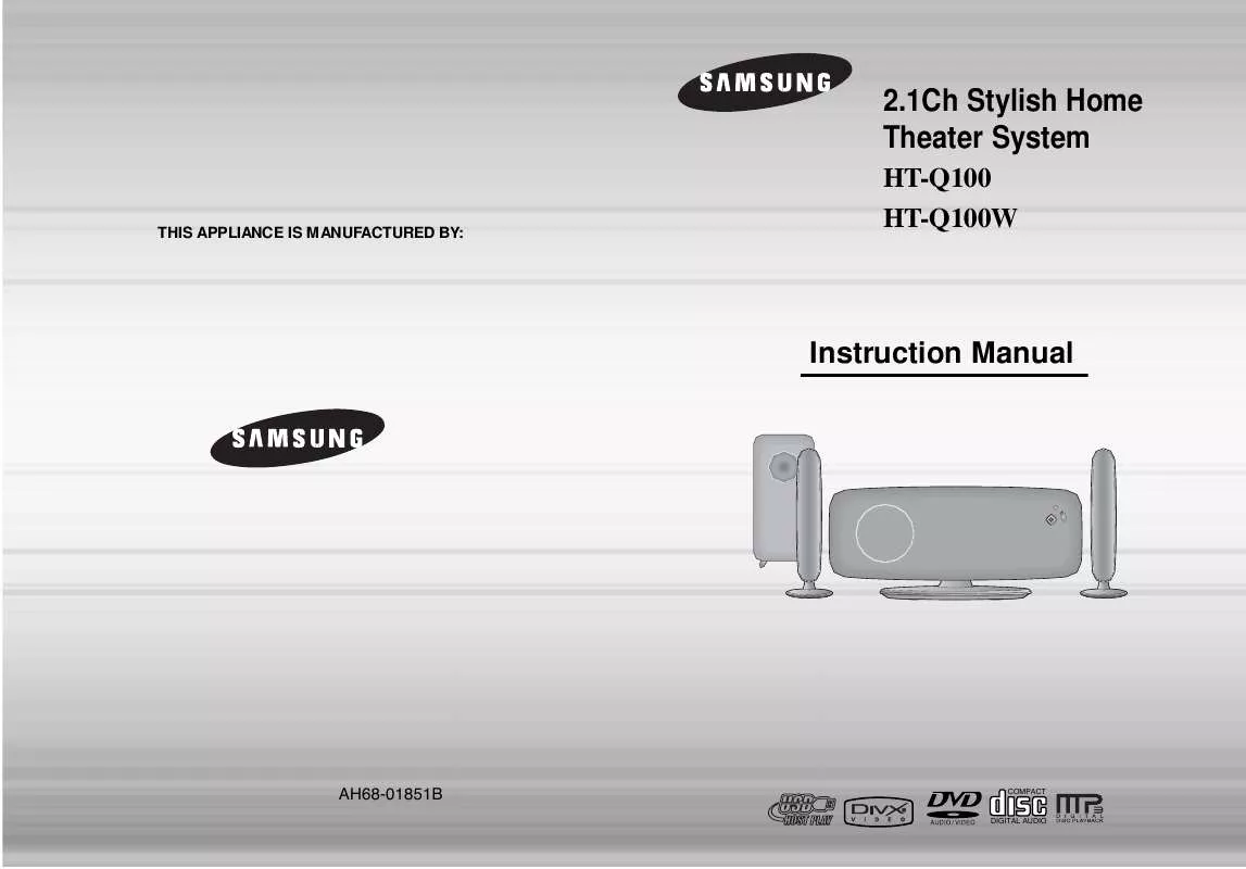 Mode d'emploi SAMSUNG HT-Q100T