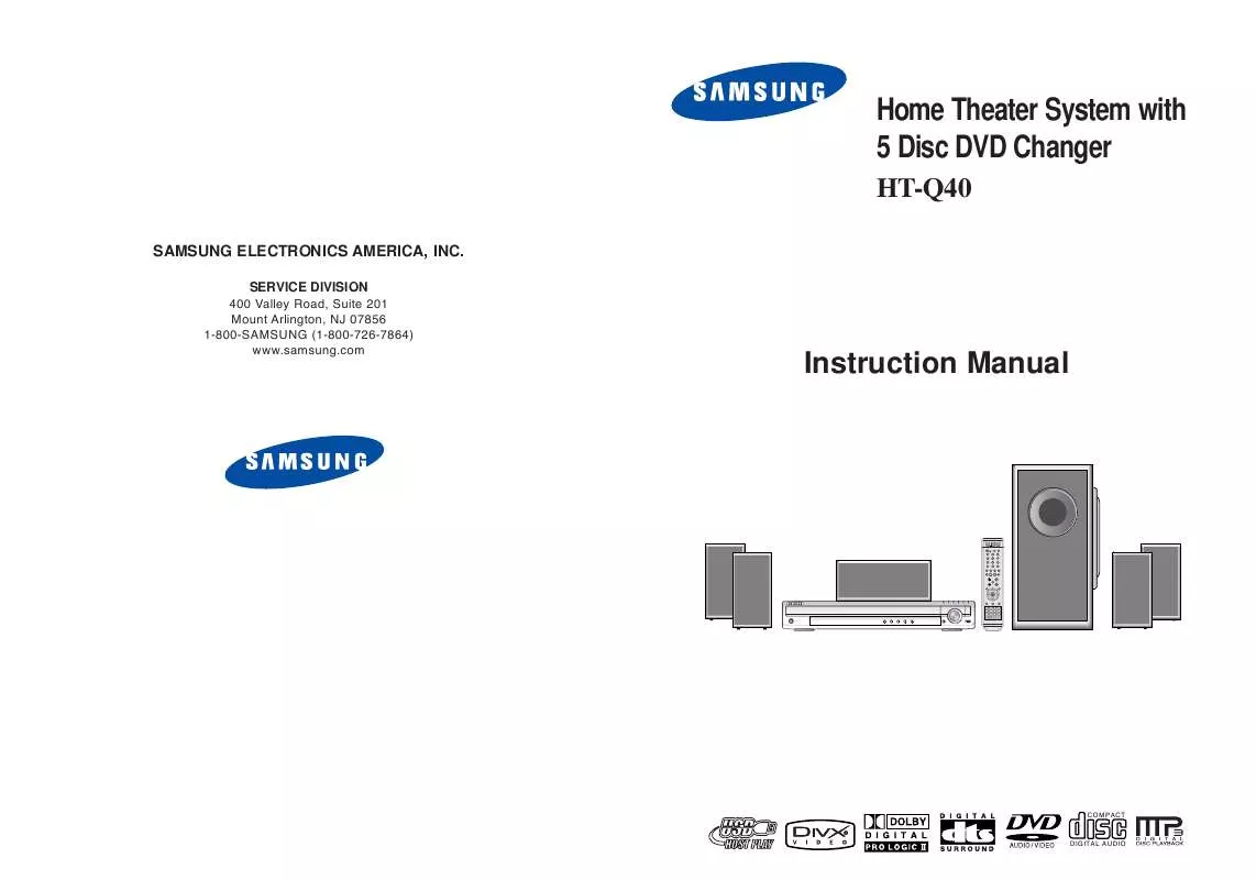 Mode d'emploi SAMSUNG HT-Q40T/XAA