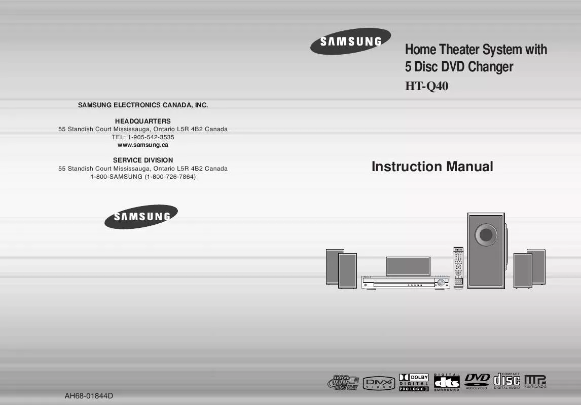 Mode d'emploi SAMSUNG HT-Q40T/XAC