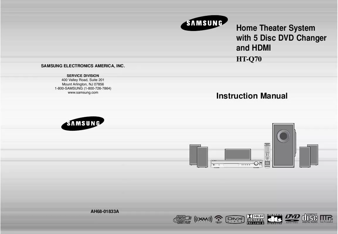 Mode d'emploi SAMSUNG HT-Q70