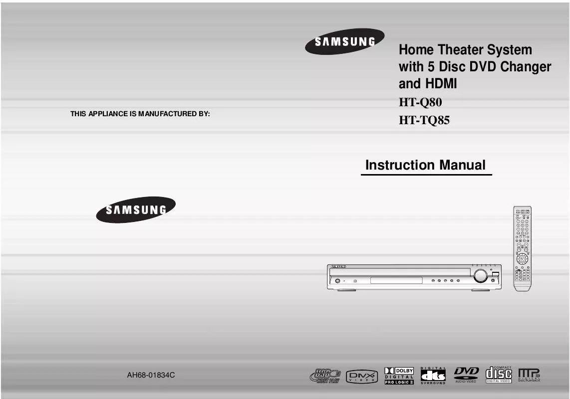 Mode d'emploi SAMSUNG HT-Q80