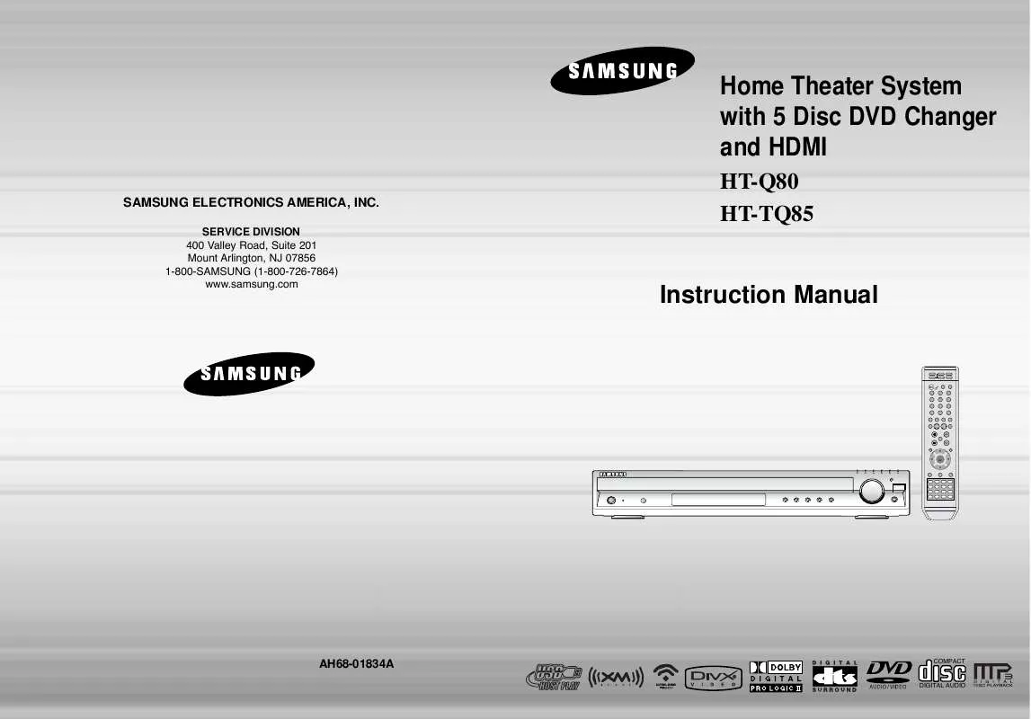 Mode d'emploi SAMSUNG HT-Q80T/XAA