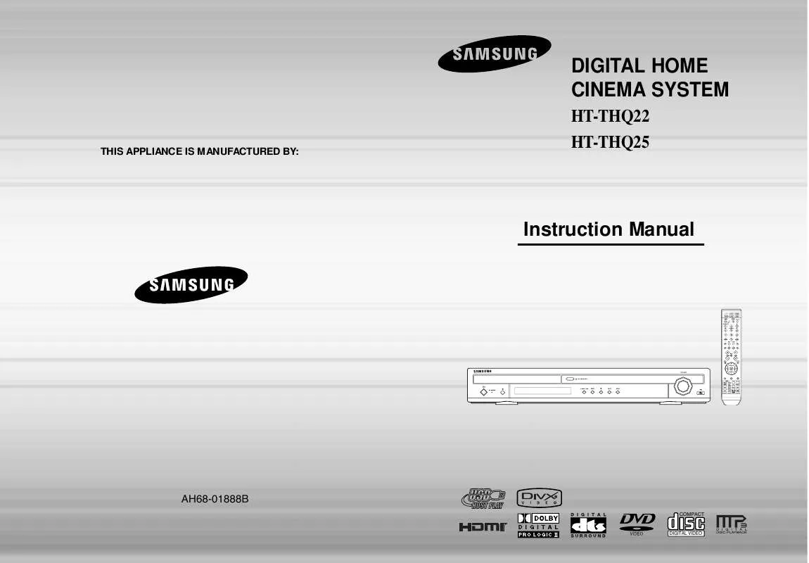 Mode d'emploi SAMSUNG HT-THQ22