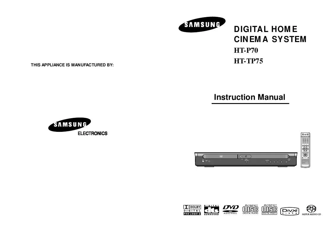 Mode d'emploi SAMSUNG HT-TP75