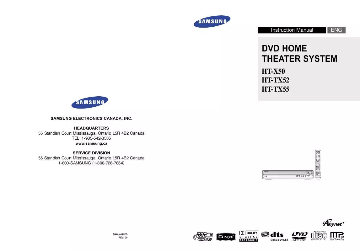 Mode d'emploi SAMSUNG HT-TX52