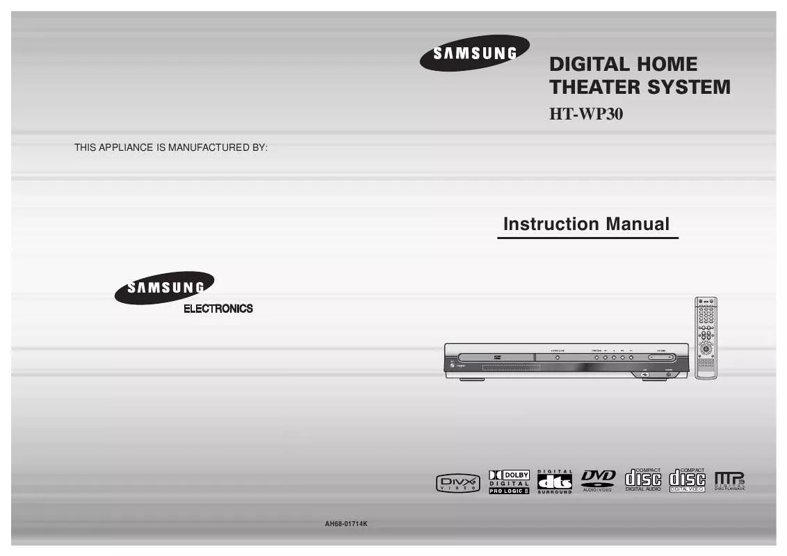 Mode d'emploi SAMSUNG HT-WP30