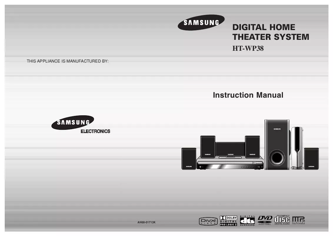 Mode d'emploi SAMSUNG HT-WP38