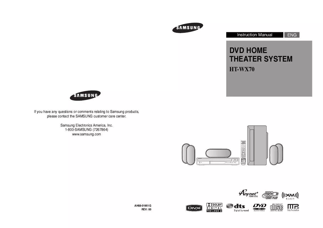 Mode d'emploi SAMSUNG HT-WX70