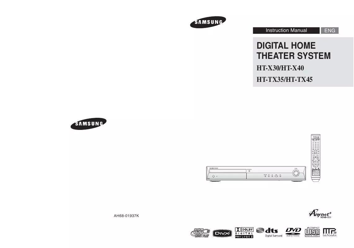 Mode d'emploi SAMSUNG HT-X30