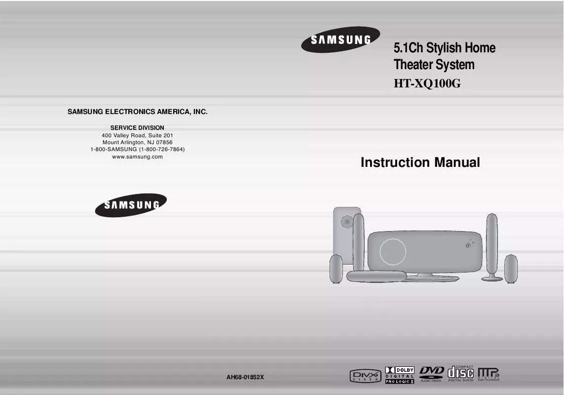 Mode d'emploi SAMSUNG HT-XQ100GT/XAA