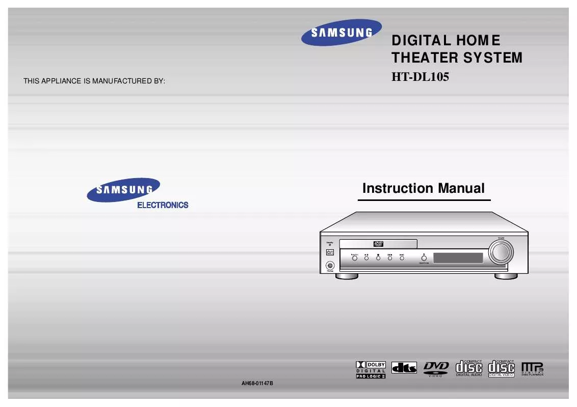 Mode d'emploi SAMSUNG HT-DL105