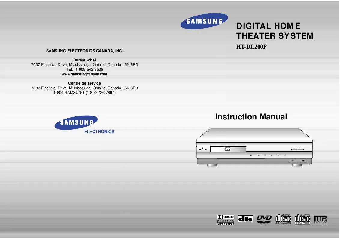 Mode d'emploi SAMSUNG HT-DL200PTH/XAC