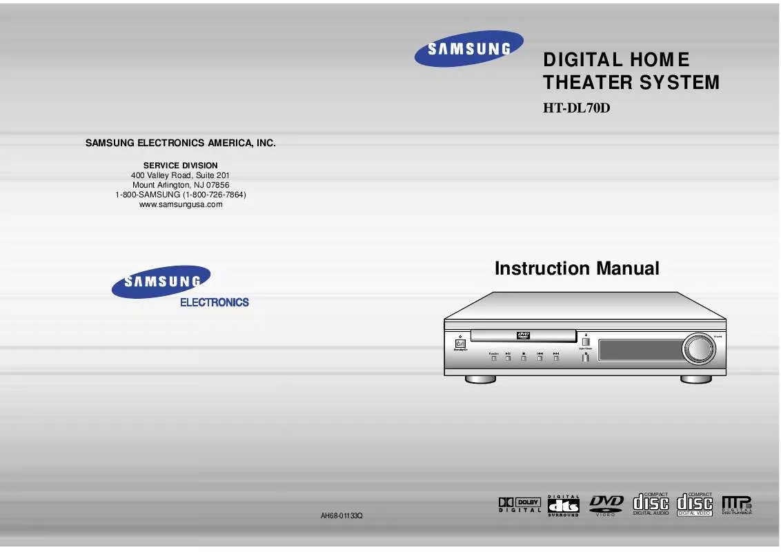 Mode d'emploi SAMSUNG HT-DL70DTH/XAA