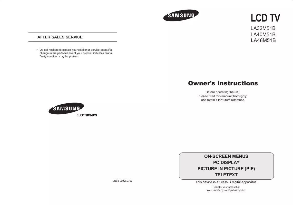 Mode d'emploi SAMSUNG LA23R51B