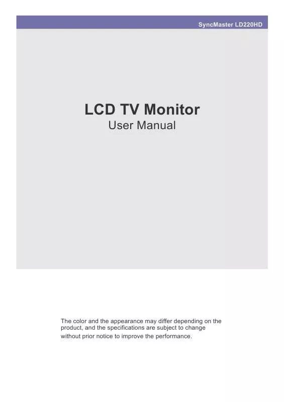 Mode d'emploi SAMSUNG LD220HD