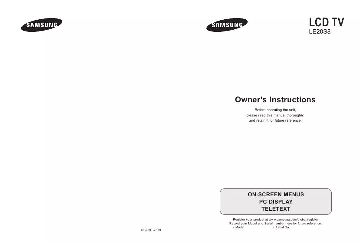 Mode d'emploi SAMSUNG LE-20S81B