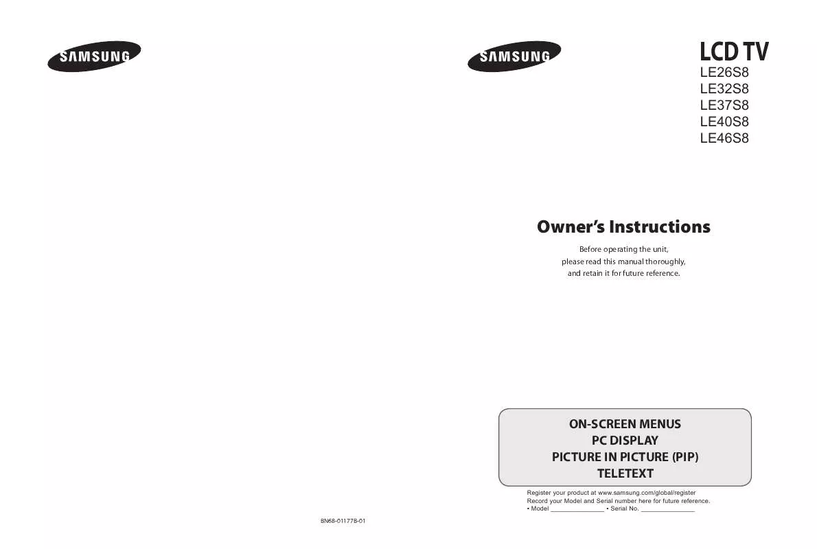 Mode d'emploi SAMSUNG LE-26S81B