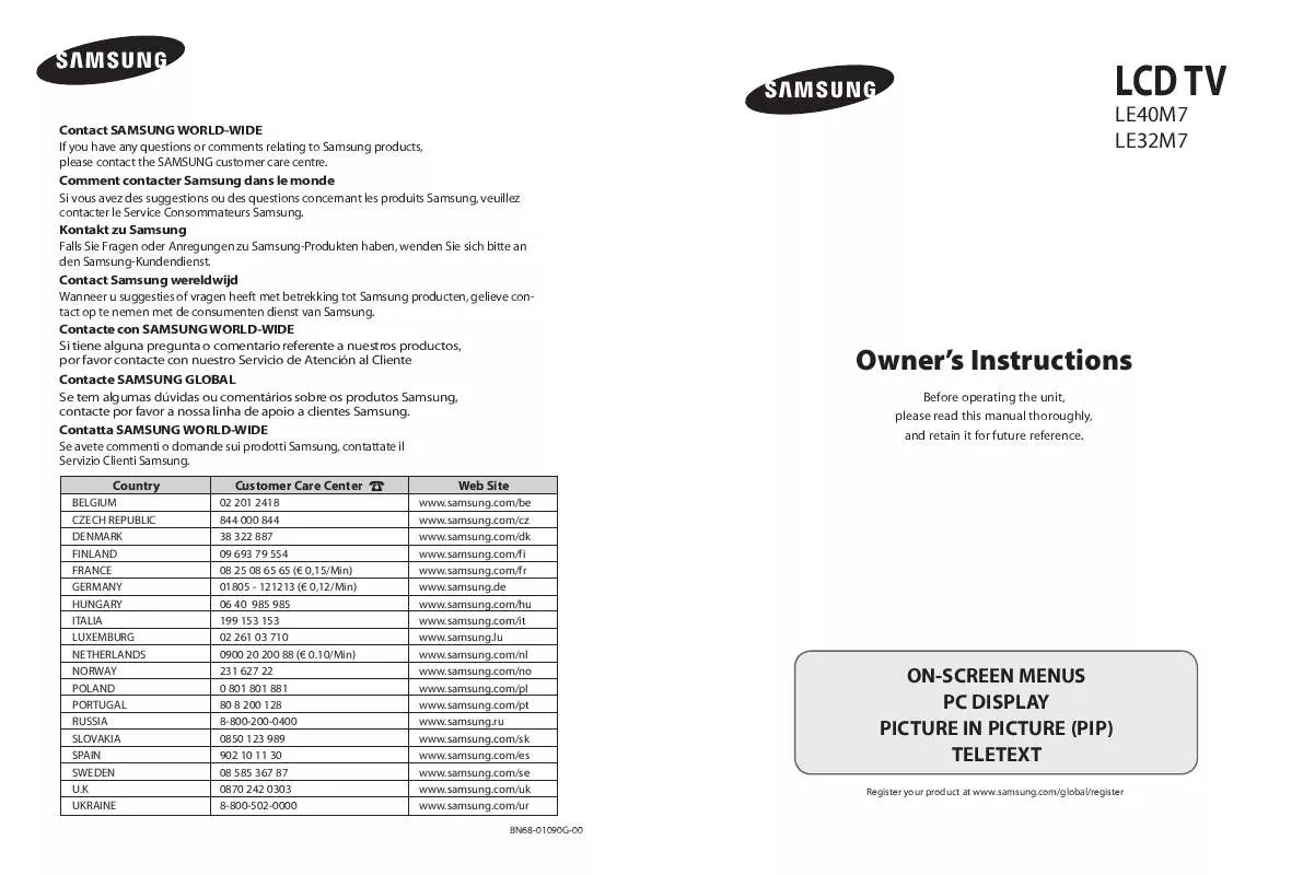 Mode d'emploi SAMSUNG LE-32M71B