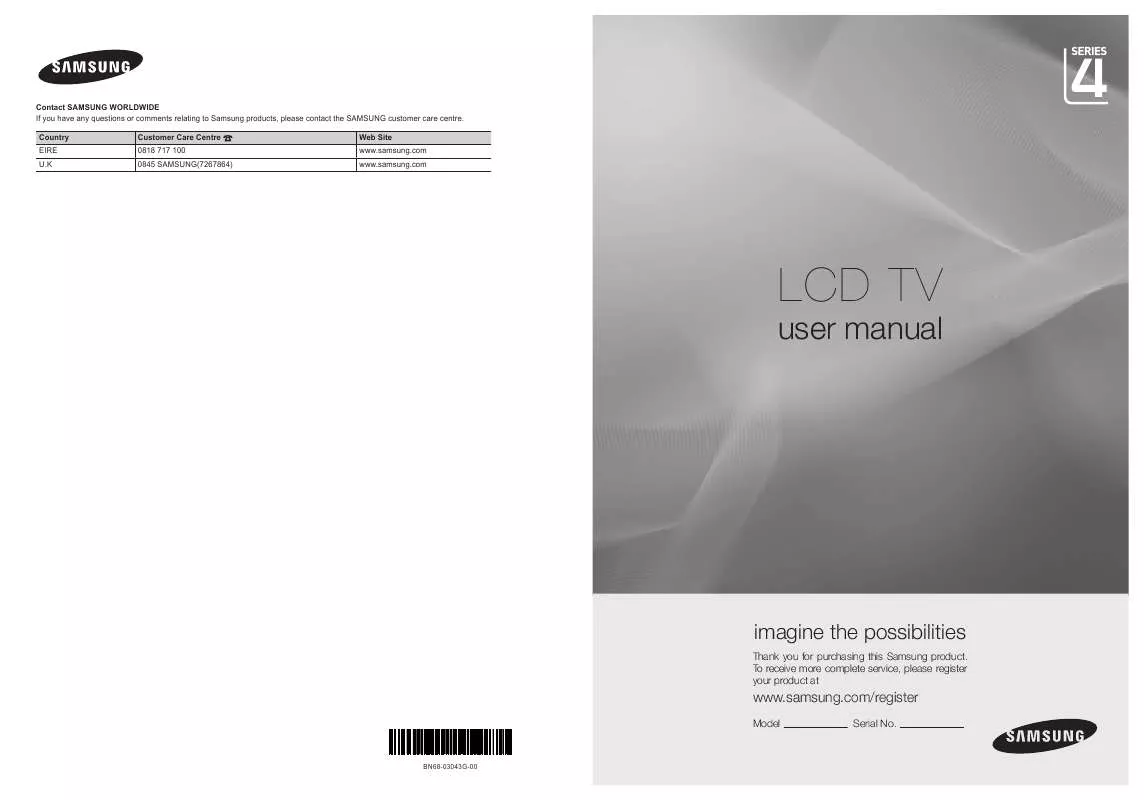 Mode d'emploi SAMSUNG LE19C430C4W