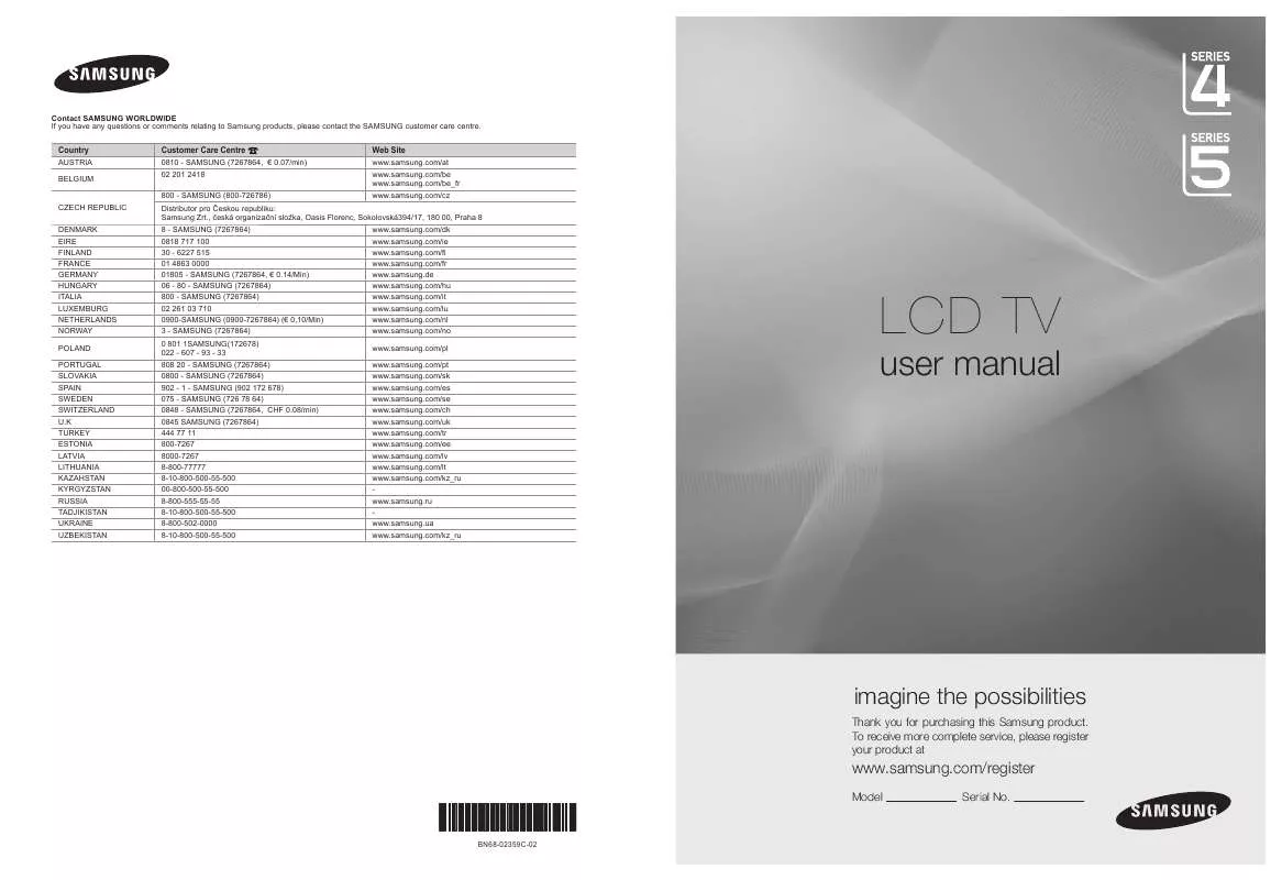 Mode d'emploi SAMSUNG LE22B450C4W